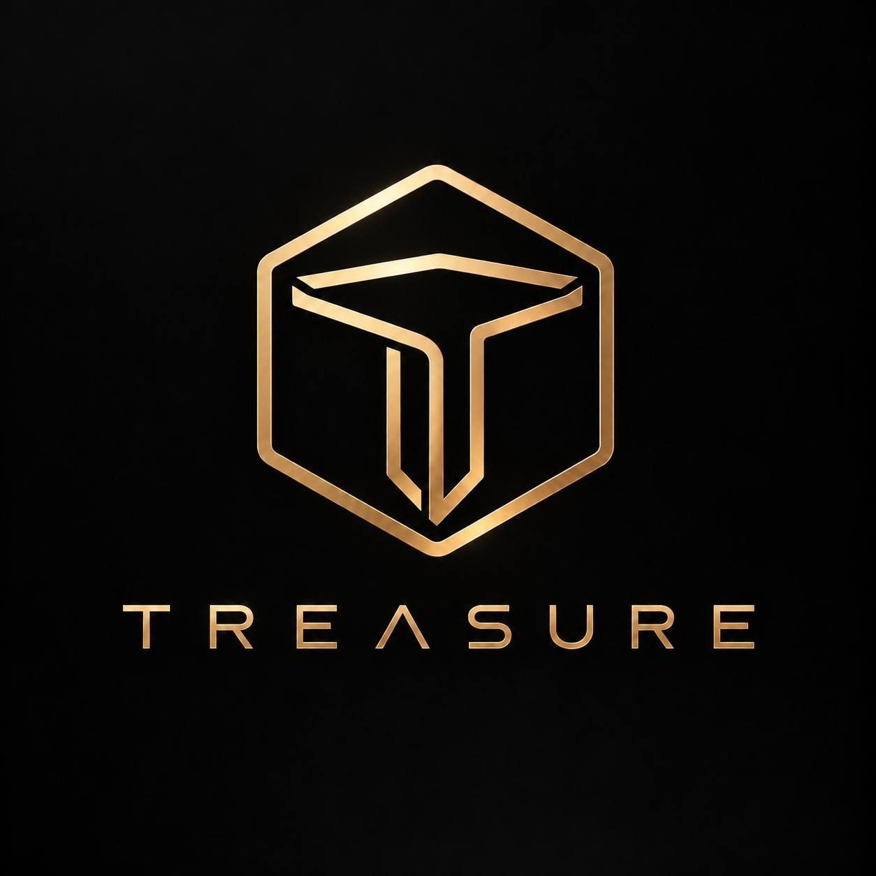Treasure gold chest logo